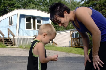 Adult playing with a child